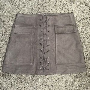 DO+BE Women’s Junior Brown Lace Up Mini Skirt Size M